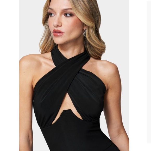 Bebe Tie Front Halter Black Jumpsuit 🌹🌹 - Picture 8 of 16